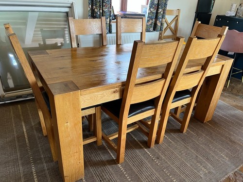 Solid oak table and chairs - solid,