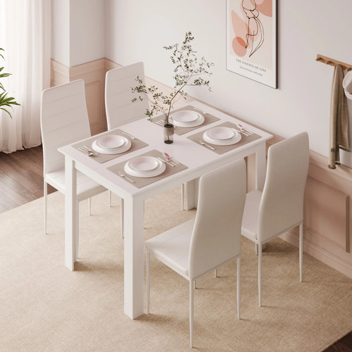 White dining table - dining, and